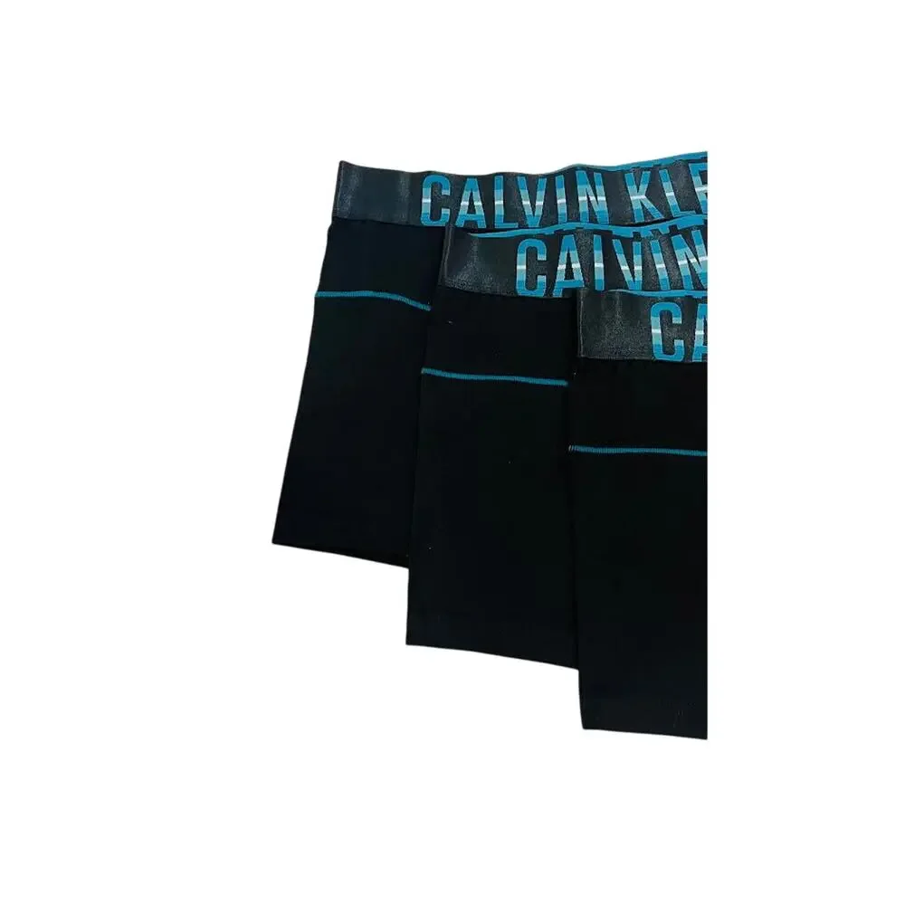 NEW!  Calvin Klein 3-Pack Modern Structure Boxer Briefs, BLK/BLUE‎ LARGE